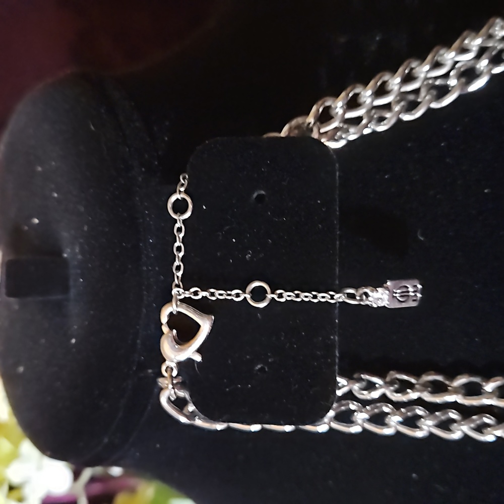 Double Chain Rhinestone Necklace - Picture 5 of 6